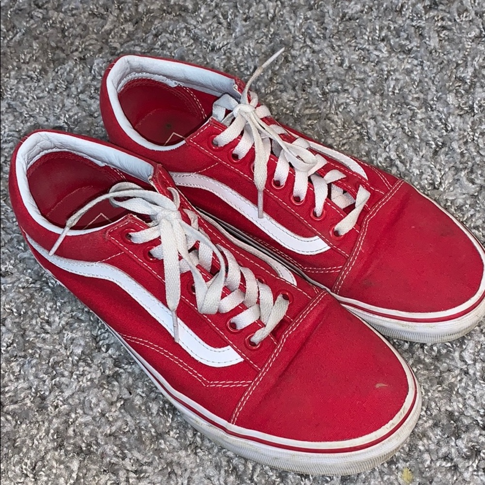Red vans Size 9.5 Women’s and Size 8 Men’s